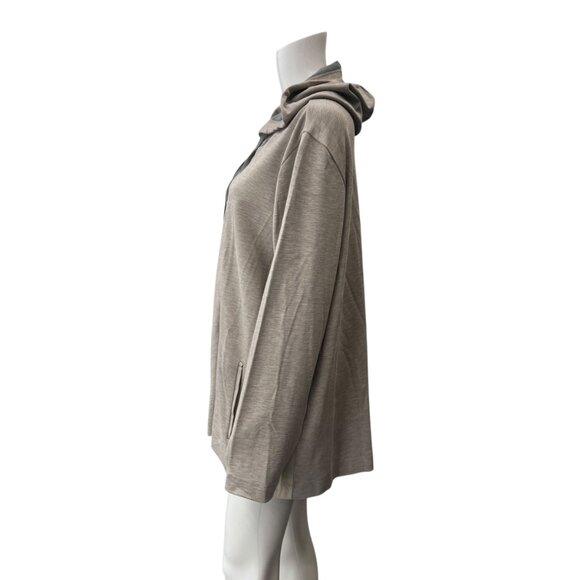 Marina Sport Heathered Gray Beige Jersey Zip Hoodie size Large/XL - Picture 6 of 8